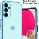 KANGHAR Compatible with Samsung A14 5G Case for Women Girl, Plating Edge Cute Love Heart Soft TPU Bumper with 4 Corners Shockproof Protection Phone Case Cover for Galaxy A14 5G(Blue)