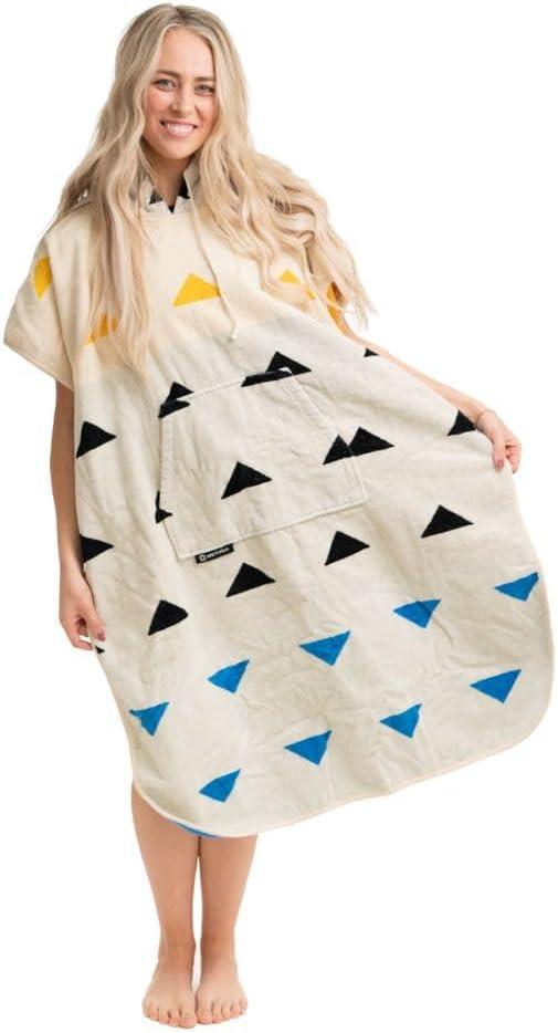 Arcturus Surf Poncho | Your Sauna Towel - Great for Cold Plunge | Hooded Changing Towel & Cover-Up | 100% Cotton Velour | 2-in-1 Design Converts Your Poncho to a Beach Towel (The Wedge, Adults)