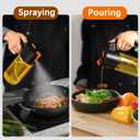 Glass 2 In 1 Olive Oil Dispenser Bottle for Kitchen Gadgets, Olive Oil Sprayer for Cooking 17.2oz/511ml (Transparent)