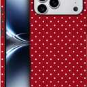 Case for iPhone 17 Pro Max - Slim Fit Anti-Scratch Phone Case for Girl Women - Cherry Red Polka Dot (Frosted)
