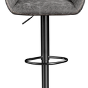 Yaheetech Bar Stools Set of 2, PU Leather Swivel Counter Height Barstools, Adjustable Bar Chairs with Backrest and Footrest, Kitchen Island Stool for Home Kitchen, Grey