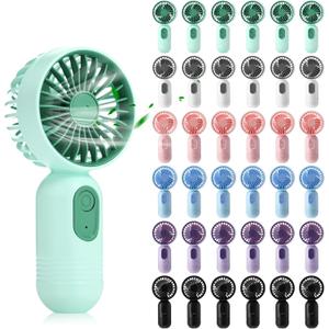 Rossesay 36 Pcs Mini Portable Fan Bulk Cute Handheld Lightweight Small Little Personal Hand Eyelash Fan 3 Speeds USB Rechargeable for Women Men Indoor Outdoor Makeup Travel (Multicolor), 2.4 x 1.6 x 5.1 inches