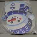 Jenaai 2 Pcs Metal Hanukkah Snowman Yard Signs with Stakes Chanukah Outdoor Holiday Lawn Decorations 16" Chanukah Garden Stakes for Jewish Holiday, Garden, Yard, Patio Party Supplies