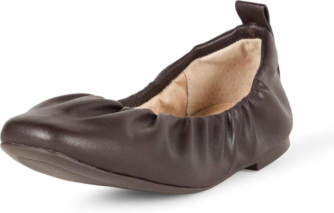 The Drop Women's Paige Scrunch Ballet Flat (9.5, Chocolate) The Drop Women's Paige Scrunch Ballet Flat (9.5, Chocolate)