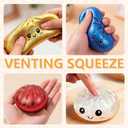 Dumpling Squishies,Giant Glitter Dumpling Box, Colorful Dumplings Stress Balls Fidget Sensory Toy, Soft Squeeze Decompression Dough Gift ,Easter Basket Stuffers (White)