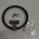 RUACQ Towel Ring, Square Base Hand Towel Holder, Stainless Steel Hand Towel Hanger Wall Mounted, Modern Hand Towel Holder for Bathroom, Heavy Duty (Matte Black) (1)