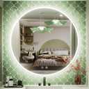 40inch Round LED Mirror for Bathroom, Front & Backlit Bathroom Mirror with Lights, Stepless Dimmable 6000K Daylight, Anti-Fog, LED Lighted