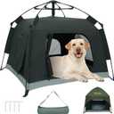 Portable Dog Tent for Medium Large Dogs, Pop Up Pet Tent for Indoor Outdoor, Foldable Dog Automatic Tent with 4 Breathable Mesh, Camping Dog House for 2 Small Dogs or Cats Up to 60 Lbs (43*43*37in)
