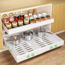 Delamu Pull Out Cabinet Organizer, 21" Deep Pull Out Drawers for Cabinets, Expandable Slide Out Drawers for Kitchen, Cabinets, Bathroom, Pantry Storage (21"D x 12.3"-20.8"W(1Pack), White)