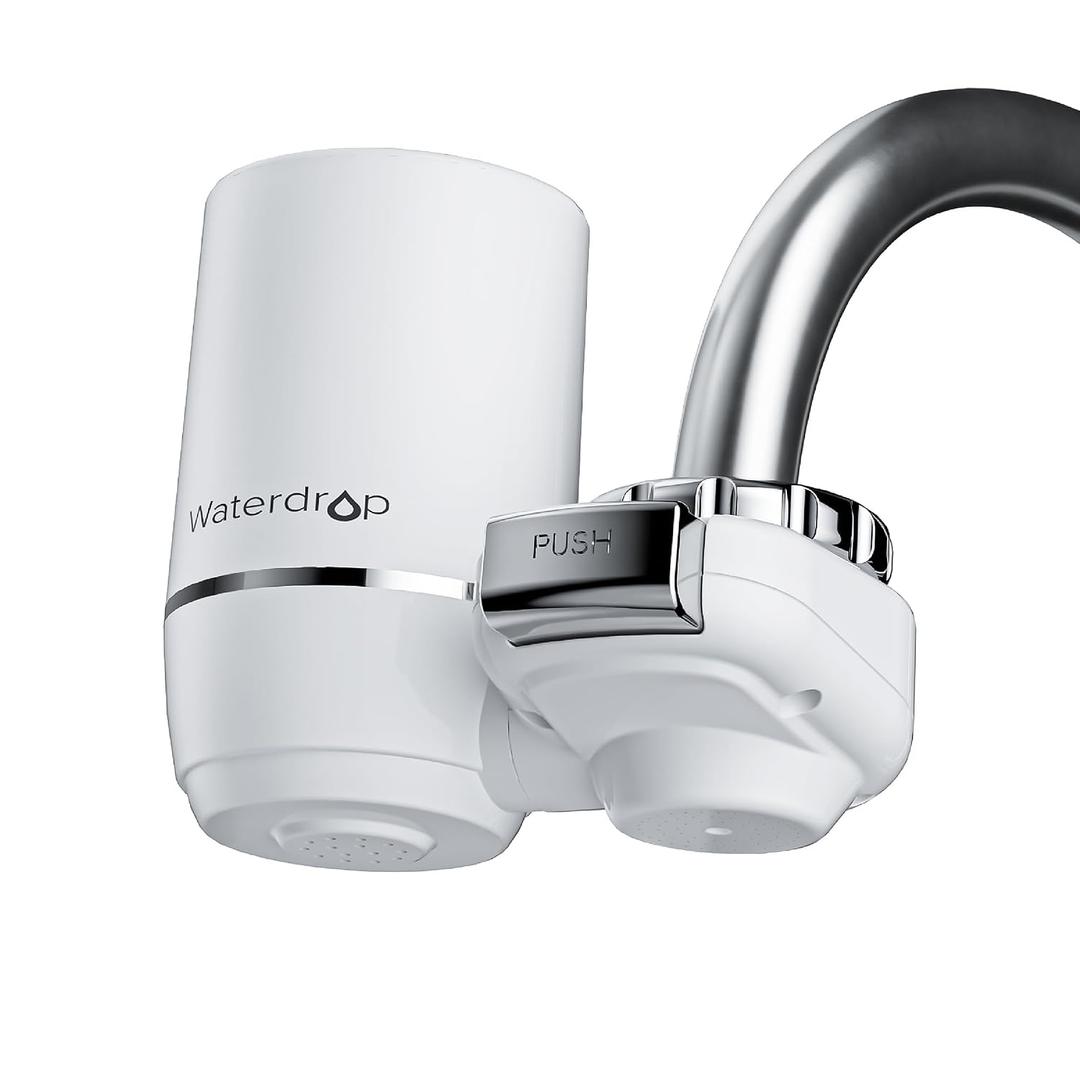 Waterdrop FC-02 Faucet Water Filter for Skin Care, Bathroom Sink Filter, NSF Certified Faucet 0.01m Ultra-Filtration Water Filter, Reduces Chlorine Lead-Free Material, 320 Gallons, White, 1 Filter