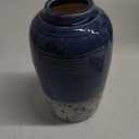 Decorative Ceramic Vases for Home Decor Two Tone Boho Flower Vase for Table Centerpieces Big Blue Pottery Vase Table Flowers Decor Vase Living Room Shelf Fireplace