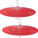 11.2" Metal Bird Feeder Rain Guard 2 Pack, Red Dome Shield Cover Umbrella Shade for Hummingbird Oriole Feeder, Squirrel Baffles for Bird Feeders