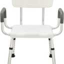 Urby Plus Size 24in Extra Wide Shower Seats for Adults with Arms & Back, Semi Pre-Assembled Bath Chairs for Seniors, or Big & Tall Person. 150kg Weight Capacity. Square