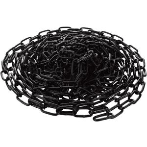 WOPPLXY 26.24 ft Length Black Chain Link, 1/8 Inch Carbon Steel Chain, Heavy Duty Coil Chain, Metal Porch Swing Chains for Home Outdoor Fence Gate, Garage Doors, Swing Chain, Bicycle Security Lock