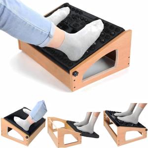 Ergonomic Foot Rest, 4 Adjustable Height Foot Stool,Footrest Under Desk Flip Over Office Desk Foot Rest, Improving Posture, Promoting Blood CirculationNatural (Natural02)