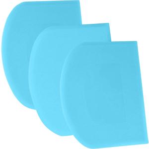 SURDOCA Dough Scraper Bench Scraper - 3P 7.1x4.9" Plastic Flexible Bowl Scraper, Sharp Edge & Angles Cake Scraper. Non-Slip Bakeware Decorating Tools Sculpting & Modeling Tools - Pure Blue