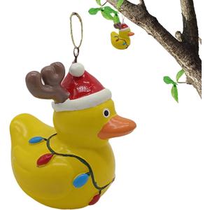 Vercraft Yellow Duck Hanging Christmas Ornaments 4 Inch Large Resin Ducks Decor for Christmas Tree Dollhouse Party Favors Gift Stocking Stuffers