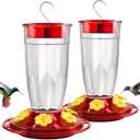 Kingsyard 2 Pack Hummingbird Feeder for Outdoors Hanging - 6 Bee Guard Feeding Ports & Built-in Ant Moat, Wild Bird Feeder for Outside Garden Yard Patio 16 Oz, Clear