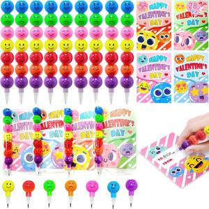 Dealot 28 Pcs stackable pencils Fun Emojis Pencil 5 in 1 Stacking Colored,Fun Stackable Pencils for kids Easter Basket Stuffer Birthday Party Goodie Bag Filler School Class Party Favors
