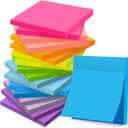 (18 Pads) Sticky Notes 3x3 inch, Self-Stick Pads Bright Colors Sticky Note, Recyclable, Easy to Post for Home, Office, Notebook, Unlined 