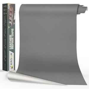 Leather Repair Tape, 16x79 inch Leather Patches for Furniture, Self Adhesive Leather Repair Patch for Sofas, Couches, Leather Covers, Seats, Chairs, Vinyl Repair Tape Light Gray