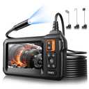 Endoscope Camera with Light, Inspection Borescope Camera with 4.3" IPS Screen, 1920P HD with 8 LED Lights, 16.6FT Semi-Rigid Cord Bore Scope, IP67 Waterproof Endoscope for Sewer, Tools(Orange)