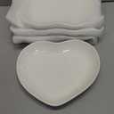 Tioncy 4 Pcs Ceramic Heart Shaped Plates 9 Inches Valentines Day Porcelain Heart Bowls Cute Dinner Dishes for Dessert Salad Appetizer Party Supplies(White)