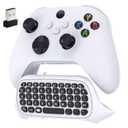 Keyboard for Xbox Series X/S, One X/S, Elite One/2 Controller, Wireless Chatpad Gaming Keypad With USB Receiver, Speaker, 3.5mm Audio Jack Accessories (Controller Not Included), White