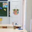 3D Classroom Door Sign,Welcome to Our Classroom Wreath,Teacher Door Sign,Welcome Back to School Decor Apple Book,First Day of School Wall Decoration for Kindergarten Preschool Playroom (Colourful & Light Brown)