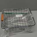 Wire Kitchen Storage Basket 1 Packs,Perfect Pantry Organization Accessories Baskets,Laundry Basket,With a Wooden handle,Suitable for Kitchen,Bathroom,Bedroom,Tabletop,Stackable,Black