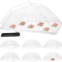 Food Cover Food Tent Set, 2 Extra Large 40"X24" and 6 Standard 17"X17" Mesh Food Covers for Outside, 8 Pack Collapsible, Reusable Pop-Up Umbrella Food Nets for Picnics, Outdoor Camping, Parties, BBQ