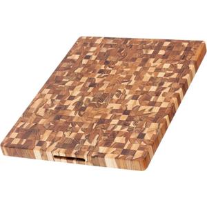 Teakhaus Butcher Block Cutting Board - Large Wooden Cutting Board - Teak End Grain Wood - Knife Friendly - FSC Certified