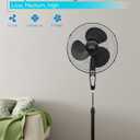 BLACK+DECKER 18-Inch Stand Fan with Pedestal Base, Height Adjustable Pedestal Fan with Remote and Touch Control Panel, Free Standing Fan with 90-Degree Oscillating and 3-Speed Settings, Black