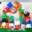 Sports Balloon Arch Kit,154Pcs Colorful Balloon Garland with Football,Basketball,Soccer,Baseball Foil Balloons for Ball Games Day Theme Baby Shower Rugby All Sports Birthday Party Decorations
