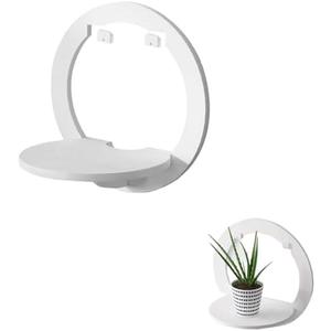 Saycker Small Floating Shelf,Universal Adhesive Small Shelves,Wall Mount Holder for Security Cameras,Baby Monitors,Speakers,Non Drilling,Wall Décor for Plants,Books and More,1Pc(Round)