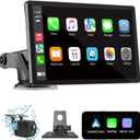 VUKARUAL Wireless Carplay and Android Auto Screen for Car, 7" HD Portable Touch Screen Car Stereo with Bluetooth, Backup Camera, Navigation, Mirror Link for All Vehicles