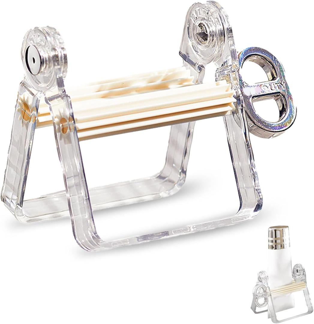 2 x Plastic Tube Squeezer Roller  Durable Tube Wringer for Paint, Toothpaste, Hair Color  Ideal for Artists, Salons, DIY & Everyday Use (White)