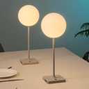 JONATHAN Y Allie 17.5" Rechargeable Cordless LED Lamp, Gray, Set of 2