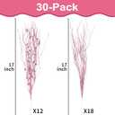 SUPREME XMAS 30 Pack Artificial Glitter Berry Stem Ornaments, Pink Christmas Ornaments Branches Picks Set for Xmas Tree Decorations Gift Small Vase Wreath Fireplace Home Holiday Wedding Party Decor