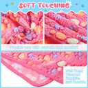 Tatuo 2  Pcs Dog Blanket for Pet Puppy Teething Toys Paw Print Fleece Blanket for Pet Cat Soft Warm Sleep Mat Guinea Pig Cage Mat(Small(24 x 16 Inch),White,Pink