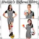 Skicuff Women's Referee Shirt Dress Official Ref Umpire Jersey for Basketball Football Halloween Costume Waitresses Uniform, Small