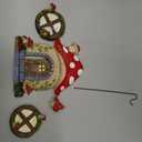 Miniature Fairy Garden Accessories Christmas Decorations Mushroom Fairy Door and Windows for Trees, Glow in The Dark Yard Garden Sculpture Lawn Ornament Outdoor Decor Accessories with Fairy Lantern