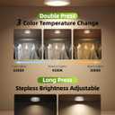 EZVALO LED Puck Lights, Rechargeable Stick On Tap Lights, Wireless Closet Light, 3 Color Temps, Under Cabinet Lights, 2.5'' Mini Touch Light, Ideal for Kitchen,Closet,Pantry,Shelves,Camper(6 Pack)