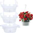 Miuwauer 15 Pack of 12-inch Hanging Basket Water Catcher Plastic Hanging Plant Drip Pan Tray Plastic Saucers Liners for Indoor Outdoor Hanging Plants Baskets Flower Pots - Clear, Round