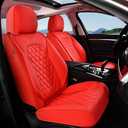 Coverado Front Seat Covers, Waterproof Nappa Leather Stain-Resistant Protectors, Universal Fit for Sedans, SUVs, Trucks, Automotive Car Seat Covers, Waterproof Seat Cushions – Red