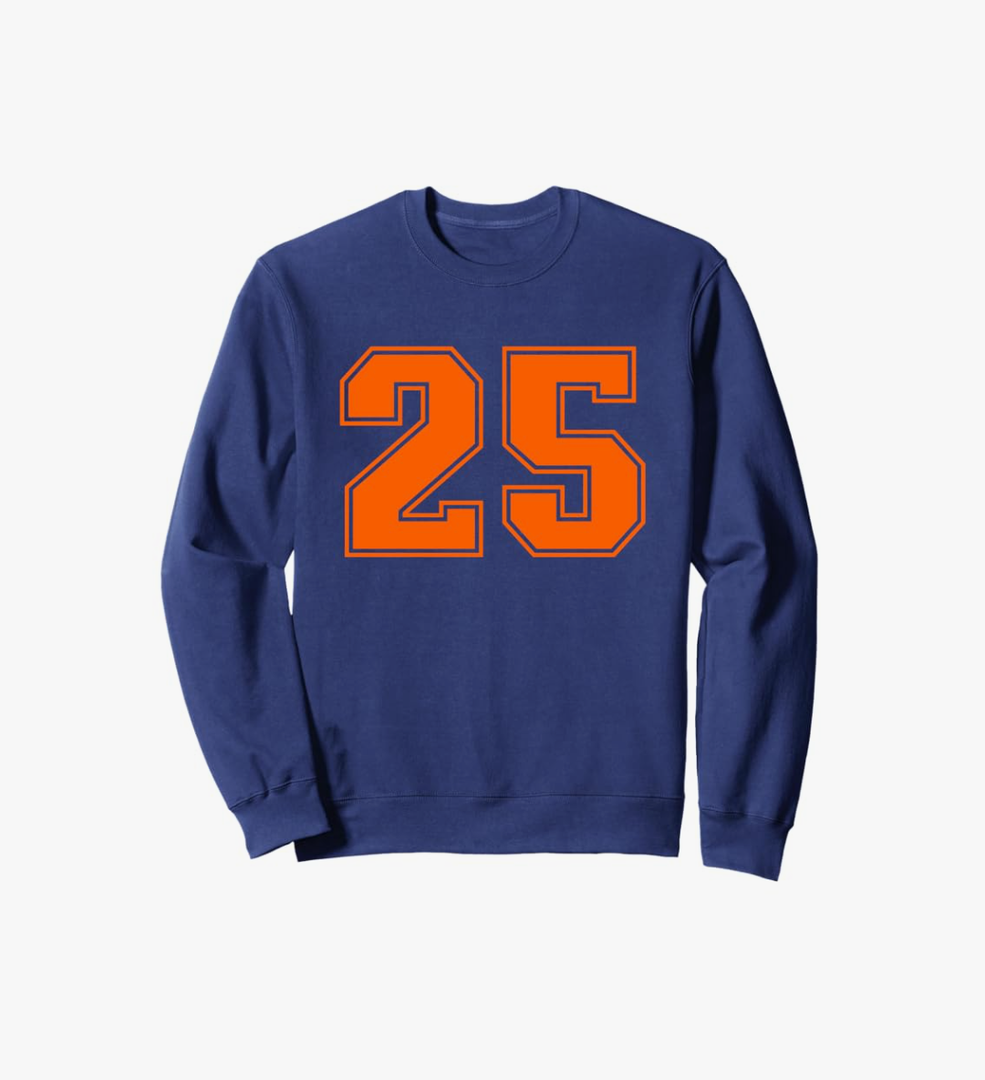 #25 Orange Lucky Number Sweatshirt