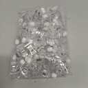 Colarr 50 Pcs Double Sided Sign Clips - Rotatable Mini Clip Clear Plastic Sign Holder Stand for Label Clothing Business Cards Retail