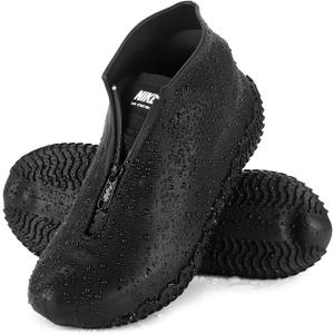 HTHOY&GOWY Shoe Covers Waterproof Silicone Rain Overshoes for Kids Men and Women (XL(Women 11-13, Men 9.5-13), Black)