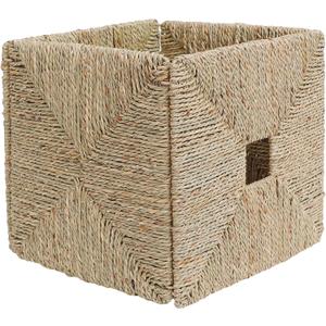 Seaweed Storage Basket, Rectangular Foldable Handwoven Storage Box, Suitable for Organizing Shelves, Living Room, Bedroom, and Storage Room.
