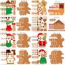 Christmas Gingerbread Man Craft Kit for Kids, Make a Gingerbread House Hanging Ornament Sticker Kit, Christmas Party Favor Home Classroom Activity(24 Sets)
